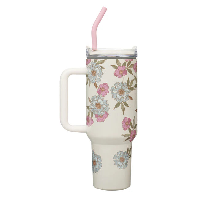He Has Made Everything Beautiful Ivory Large Stainless Steel Mug with Handle and Straw