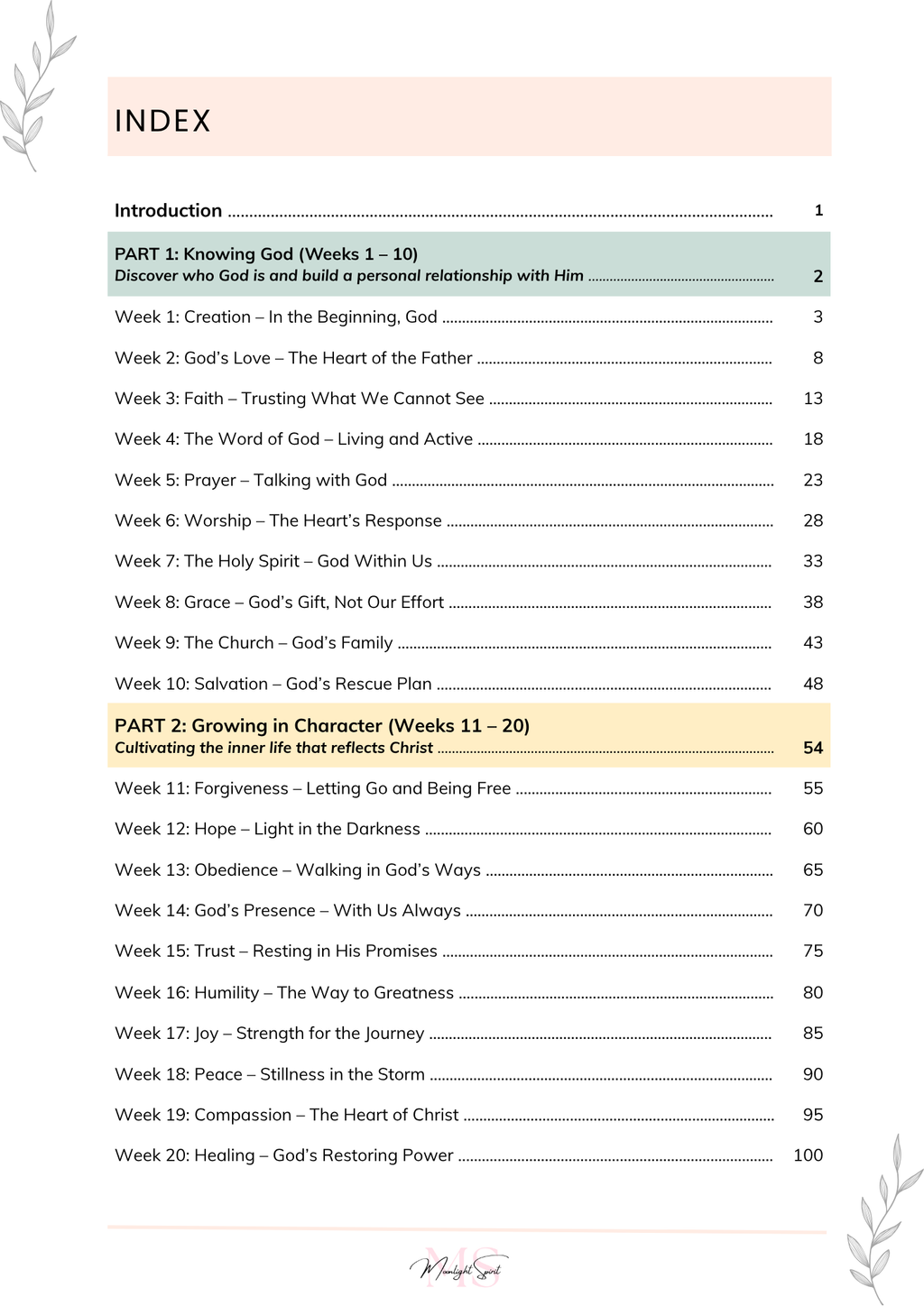 The Bible in a Year - 52 Weeks to Know God Deeper (PDF Download)