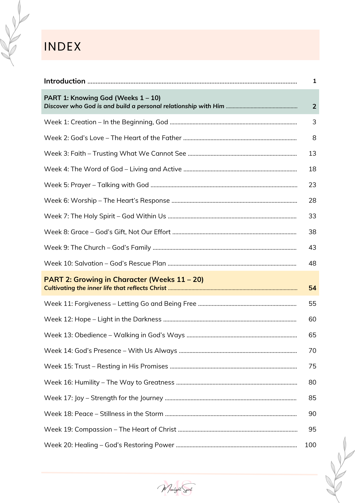 The Bible in a Year - 52 Weeks to Know God Deeper (PDF Download)