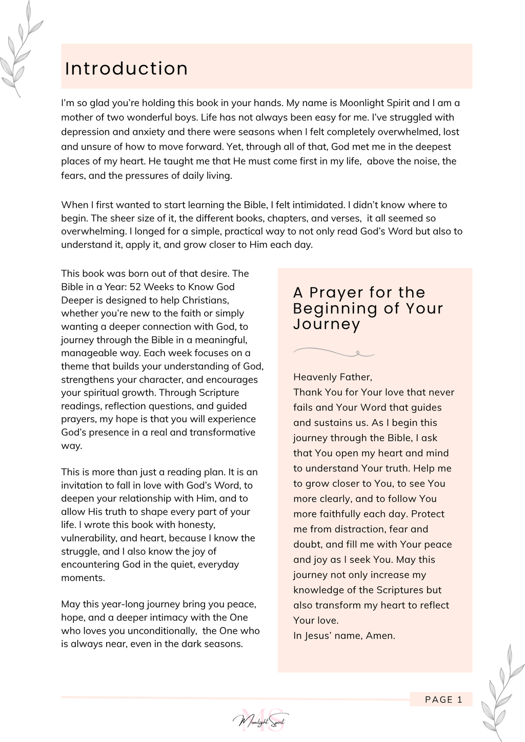 The Bible in a Year - 52 Weeks to Know God Deeper (PDF Download)