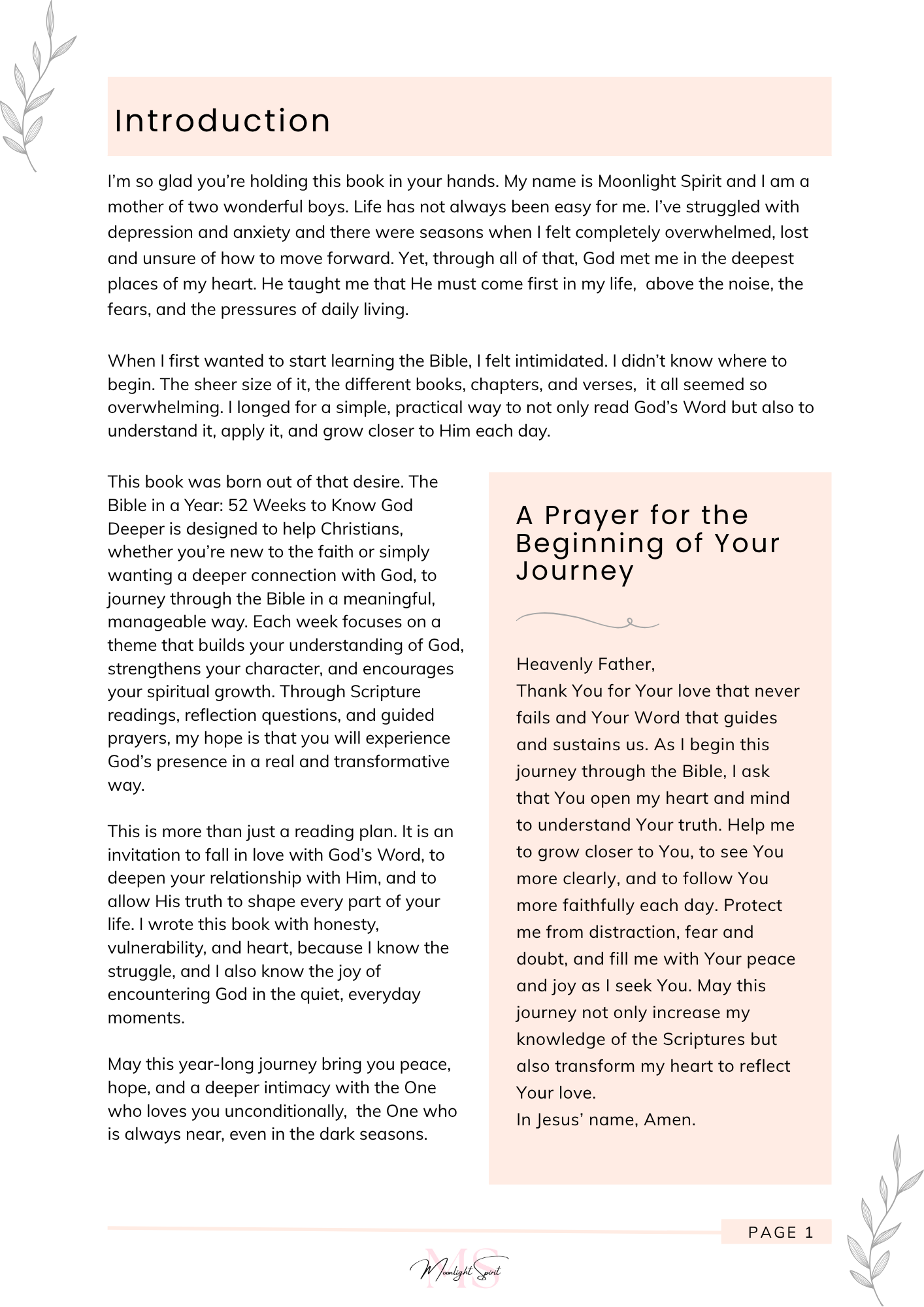 The Bible in a Year - 52 Weeks to Know God Deeper (PDF Download)