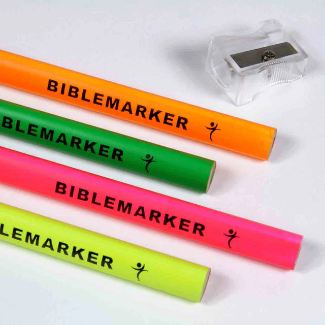 4-Piece Assorted Colors Jumbo Dry Highlighter Bible Markers With Sharpener