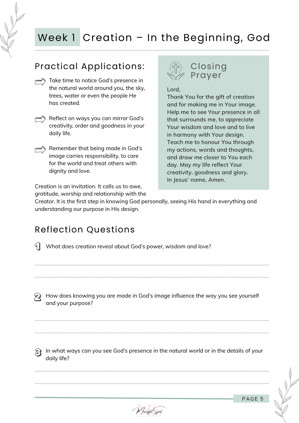 The Bible in a Year - 52 Weeks to Know God Deeper (PDF Download)