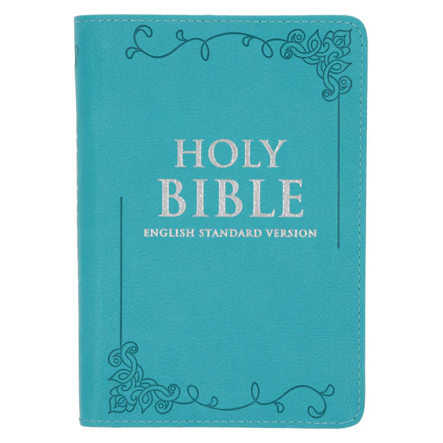 ESV Teal Faux Leather Compact Bible with Zip
