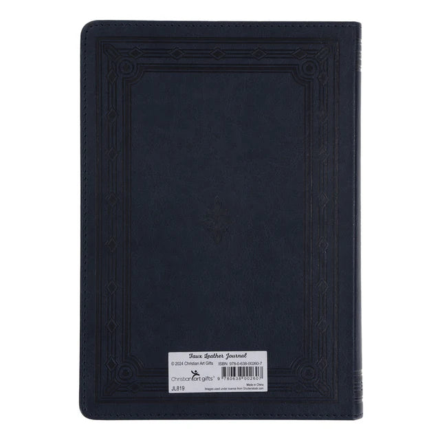 Be Strong in the Lord Navy Faux Leather Journal