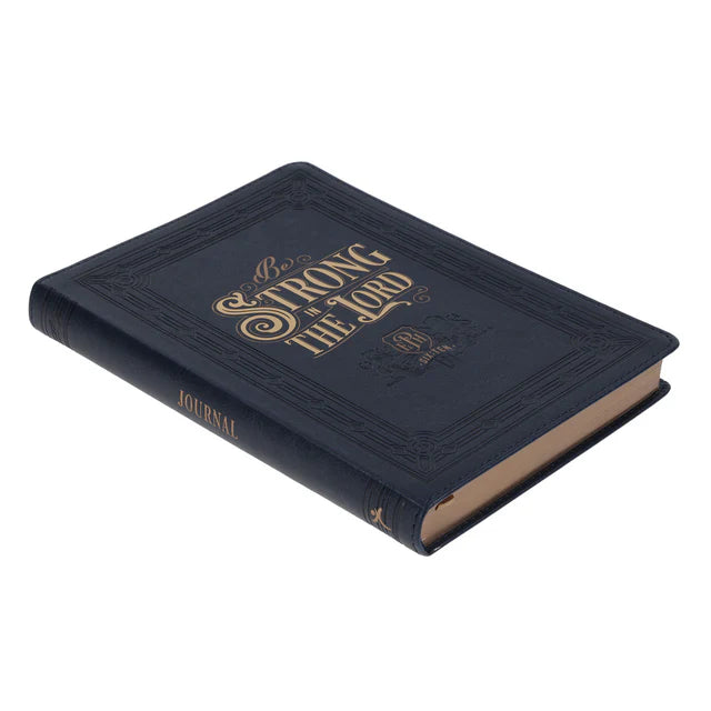 Be Strong in the Lord Navy Faux Leather Journal