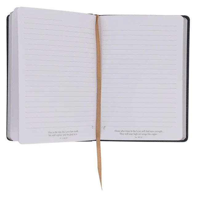 Be Strong in the Lord Navy Faux Leather Journal