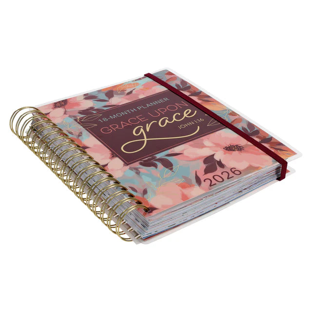 2026 Diary - 18-Month Planner for Women - Grace upon Grace - Wirebound