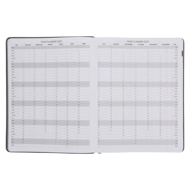 2026 A4 Executive Diary - Daily Planner - Be Strong in the Lord - Faux Leather