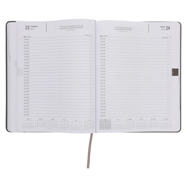 2026 A4 Executive Diary - Daily Planner - Be Strong in the Lord - Faux Leather