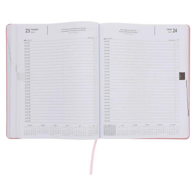 2026 A4 Executive Diary - Daily Planner - God Is Our Refuge and Strength - Faux Leather
