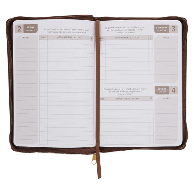 2026 Angus Buchan Diary - Daily Planner - Stand Firm in the Faith - Faux Leather with Zip