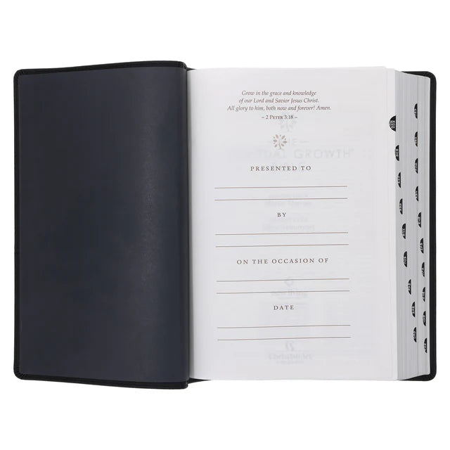 NLT Black Faux Leather Spiritual Growth Bible