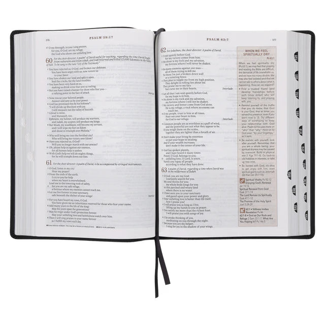 NLT Black Faux Leather Spiritual Growth Bible