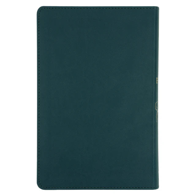 NLV Olyfgroen Met Goue Blomme Kunsleer Standaard Bybel Met Duimgrepe