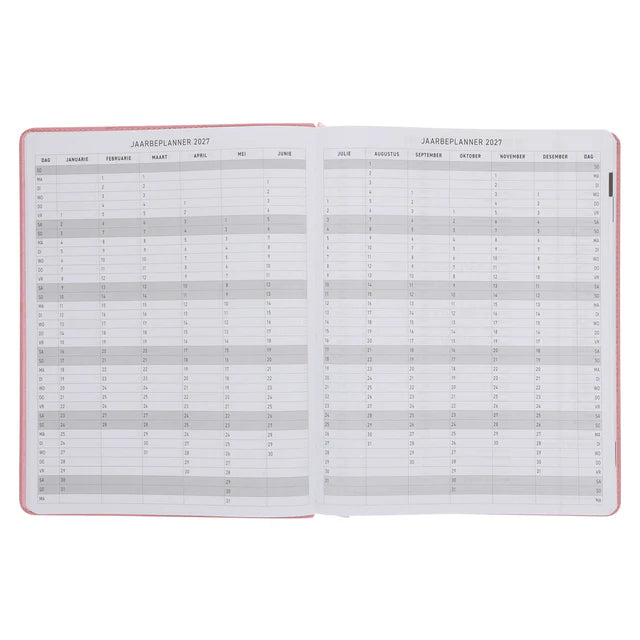 2026 A4 Dagboek - Professionele Jaarbeplanner - God Is Ons Toevlug en Ons Sterkte - Kunsleer