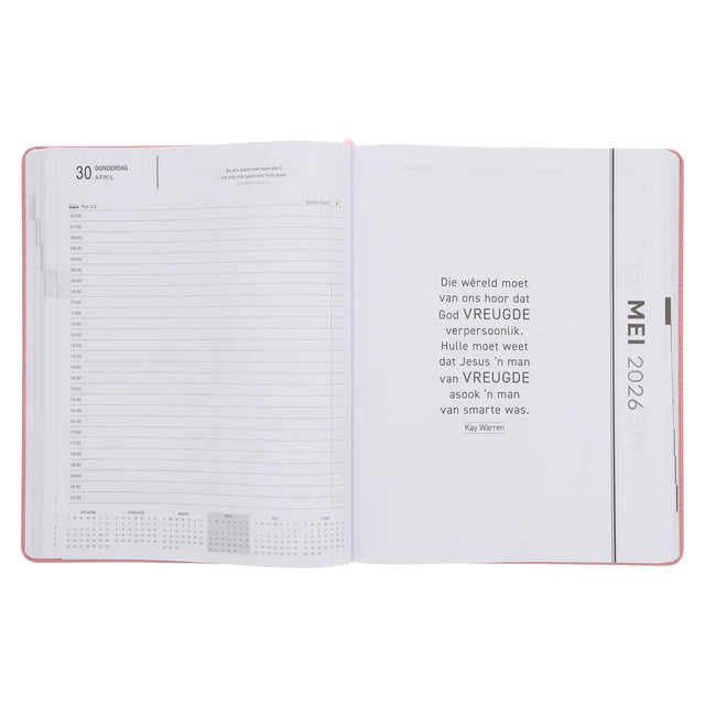 2026 A4 Dagboek - Professionele Jaarbeplanner - God Is Ons Toevlug en Ons Sterkte - Kunsleer