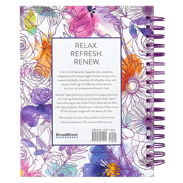 Hope for Today: Devotional Colouring Book (Spiral-Bound)