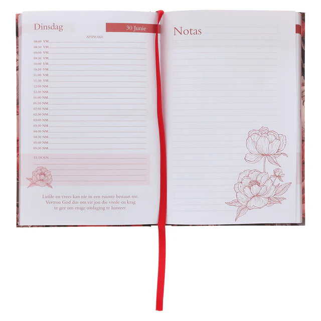 2026 Nina Smit Dagboek - Dagbeplanner Blomme - Hardeband
