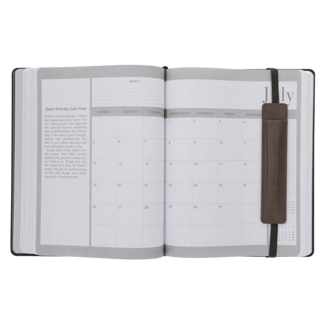 2026 John Maxwell A4 Diary - Daily Planner Black and Brown - Imitation Leather