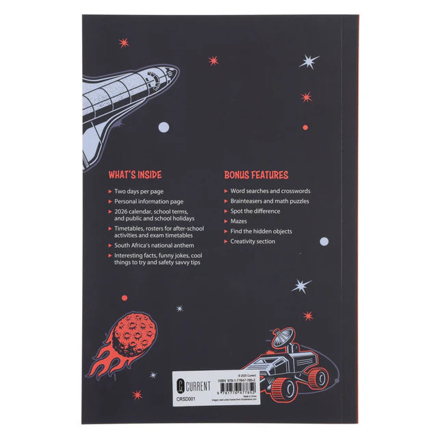 2026 School Diary - Daily Planner for Boys - Shoot for the Stars - Paperback