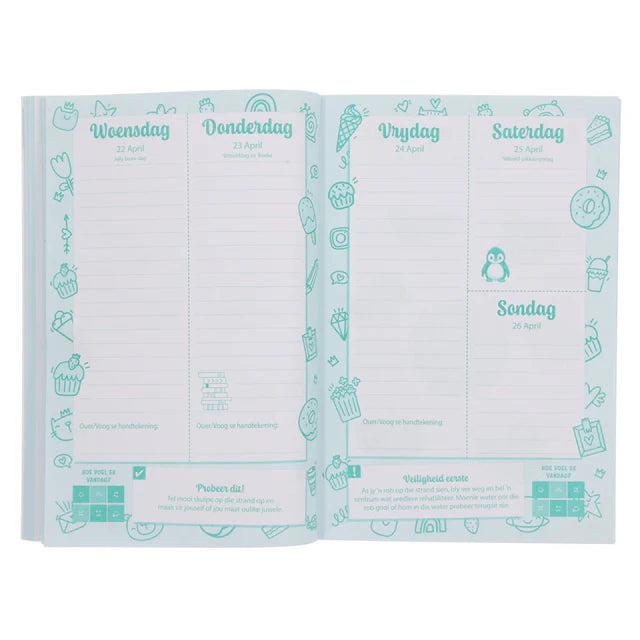 2026 Skooldagboek - Dagbeplanner vir Meisies - Sagteband