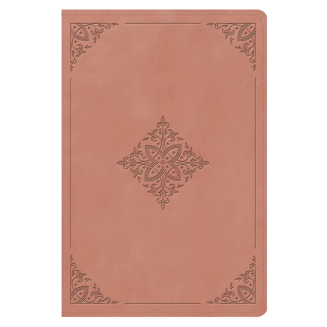 ESV Blush Rose Fleur-De-Lis Design Imitation Leather Personal Size Study Bible 