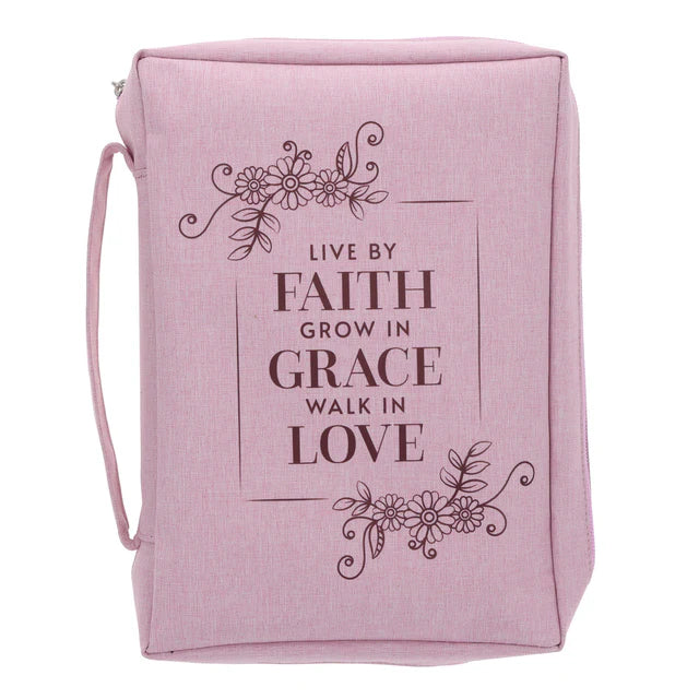 Live by Faith Grow in Grace Walk in Love Polyester Bible Bag